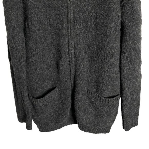 Aritzia x TNA Women's Charcoal Gray Torridon Full Zip Lambswool Knit Cardigan - Picture 3 of 8